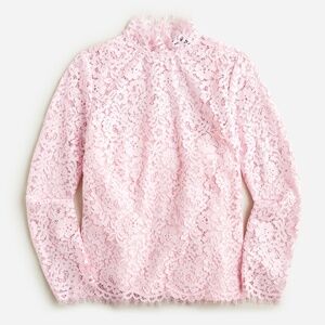 J.Crew Pink Scalloped Lace mockneck top with matching cami Size 18